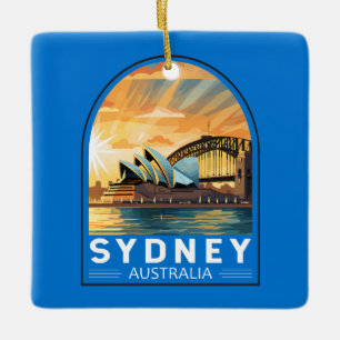 Sydney Australia Reisen Art Vintag Keramikornament