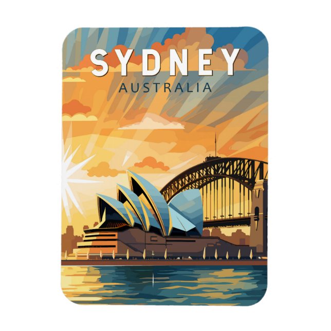 Sydney Australia Reisen Art Vintag Magnet (Vertikal)