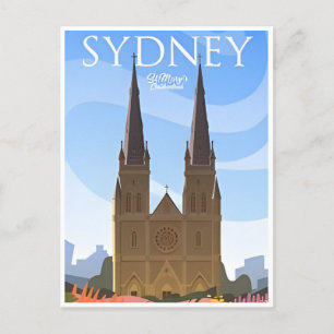 Sydney Australia Reisen Art Vintag Postkarte