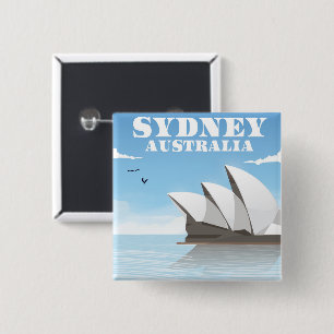 Sydney Australia Reiseposter Button