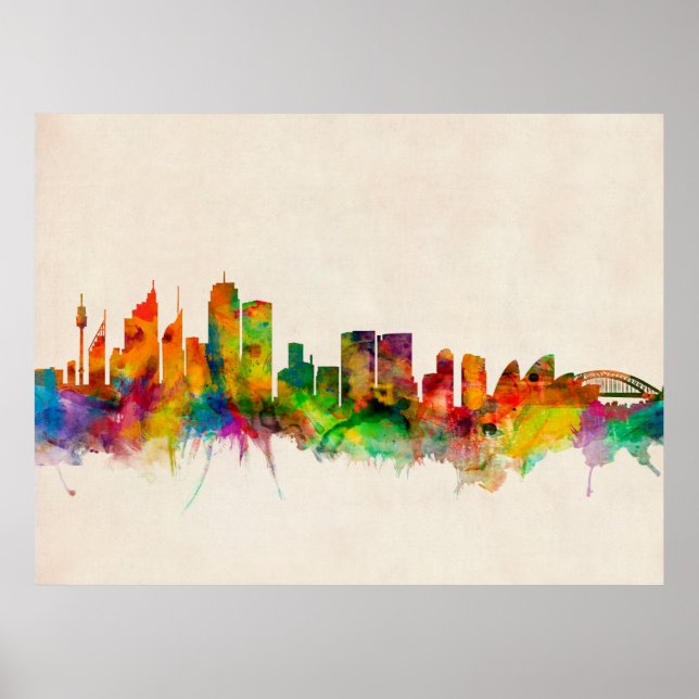 Sydney Australia Skyline Cityscape Poster (Vorne)