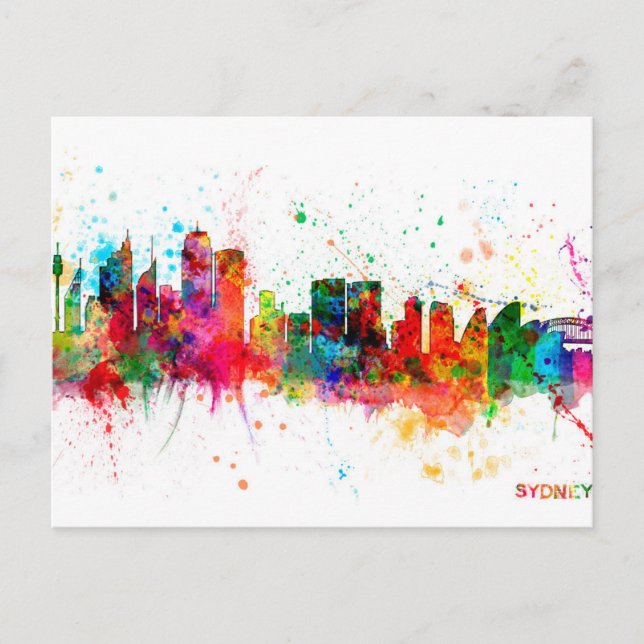 Sydney Australia Skyline Postkarte (Vorderseite)