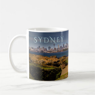 Sydney Australia Skyline von Bradleys Head Kaffeetasse