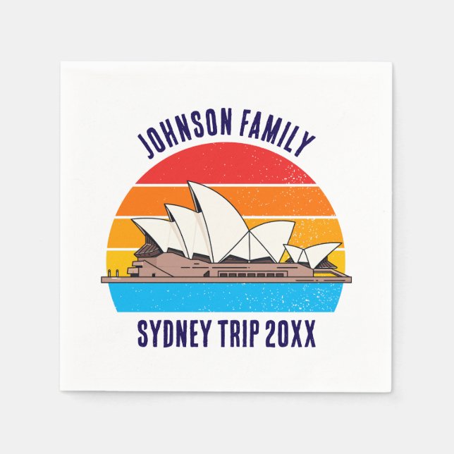 Sydney Australia Trip Opera House Personalisiert Serviette (Vorderseite)