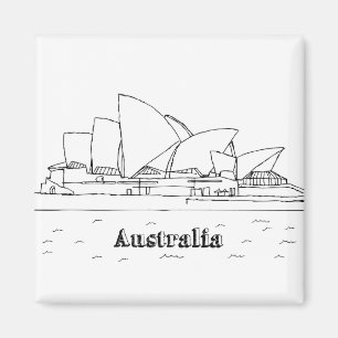 Sydney Australia Vacation Zeichnend Urlaub Art Tra Magnet