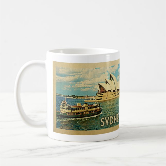 Sydney Australia Vintage Travel Kaffeetasse (Links)