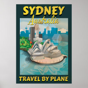Sydney,Australia vintage travel poster