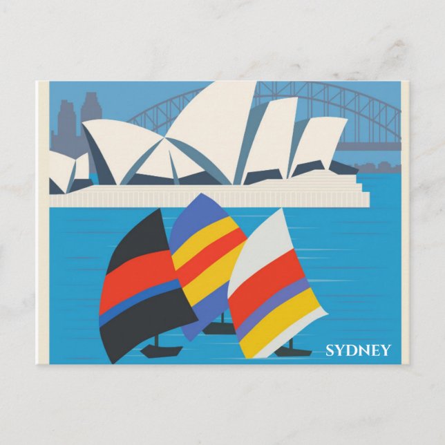 Sydney Australia Vintage Travel Postkarte (Vorderseite)