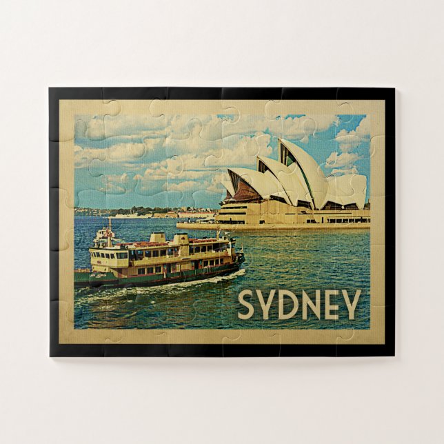 Sydney Australia Vintage Travel Puzzle (Horizontal)