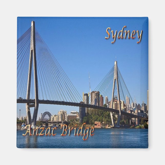 SYDNEY, Australien, ANZAC Bridge, Kühlschrank Magnet (Vorne)