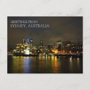 Sydney Australien bei Nacht Postkarte