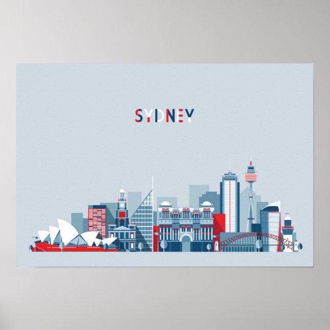 Sydney Australien City Skyline Poster (Vorne)