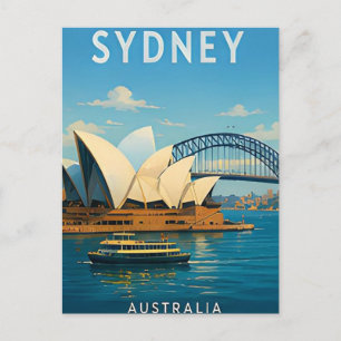 Sydney Australien Hafen Küstenlinie Abenteuer Postkarte