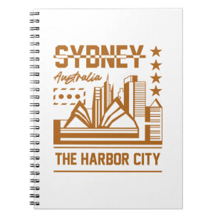 Sydney Australien Hafenstadt Moderne Skyline Desig Notizblock