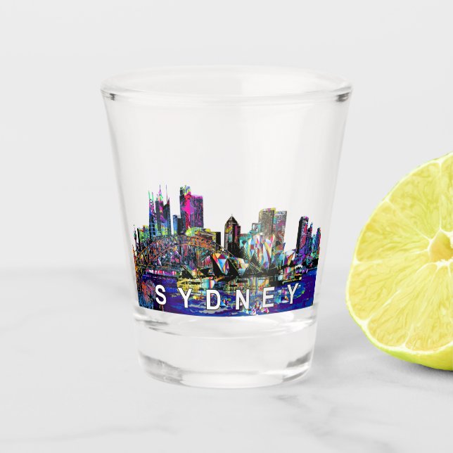 Sydney, Australien, in Graffiti Shot Glass Schnapsglas (Vorderseite)