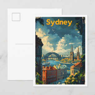 Sydney Australien Klassisch Retro Vintage Reise Postkarte
