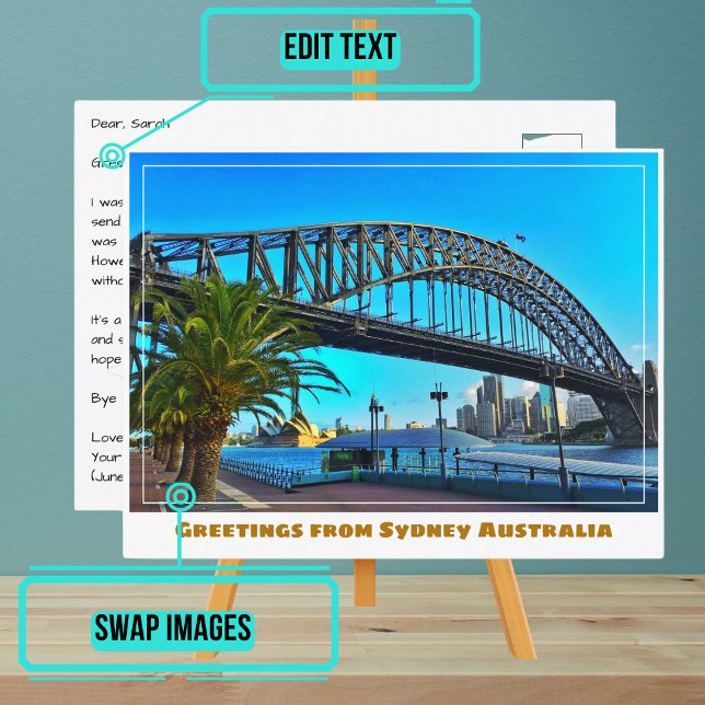 Sydney Australien mit Bridge und Opernhaus Postkarte (Please enjoy our design and see the others in the collection.)