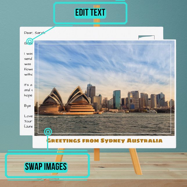 Sydney Australien mit Opernhaus aus Wasser Postkarte (Please enjoy our design and see the others in the collection.)