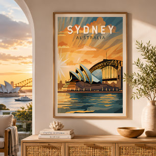 Sydney Australien Reise Kunst Vintage Poster
