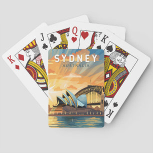 Sydney Australien Reise Kunst Vintage Spielkarten