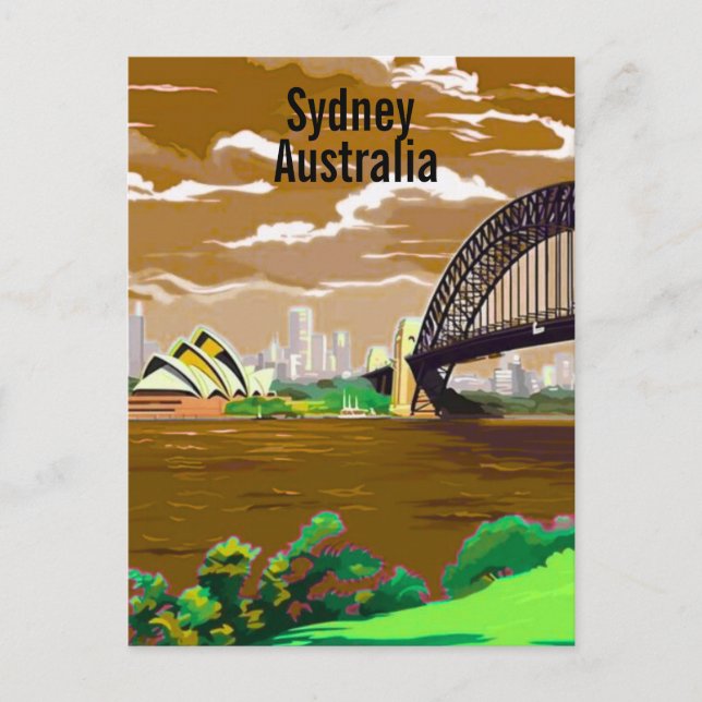 Sydney Australien Reise Postkarten Kunst, Australi (Vorderseite)