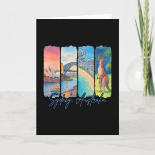 Sydney Australien Reise Trip Brushstroke Souvenir Karte