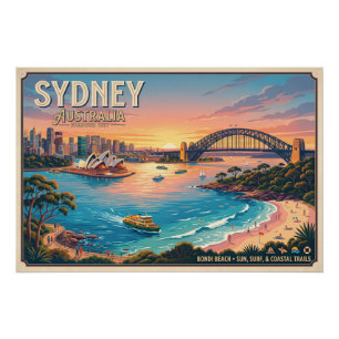 Sydney Australien Reiseplakat Poster