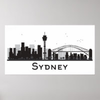 Sydney, Australien | Schwarz-Weiß-City-Skyline