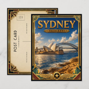 Sydney Australien Vintage Opernhaus Art Deco Postkarte