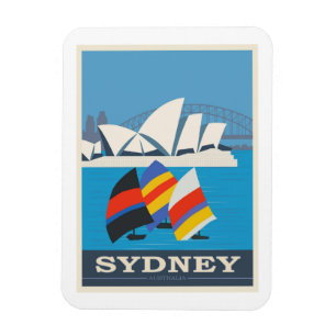 Sydney, Australien Vintage-Reiseposter Magnet