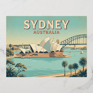Sydney Australien Vintage-Reisepostkarte Folien Feiertagspostkarte