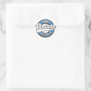 Sydney Australien Vintage-Style-Logo Runder Aufkleber