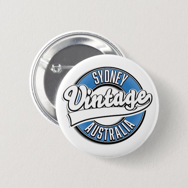 Sydney Australien Vintages Logo Button (Vorne & Hinten)
