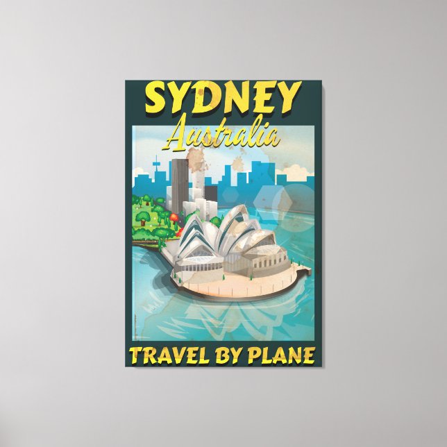 Sydney, Australiens Vintage Reiseplakat Leinwanddruck (Vorderseite)