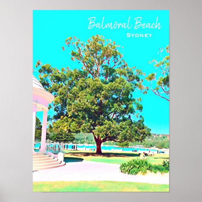 Sydney Balmoral Beach white Rotunda Poster (Vorne)