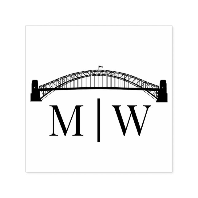Sydney Bridge Simple Couple Wedding 2 Initial Permastempel (Design)
