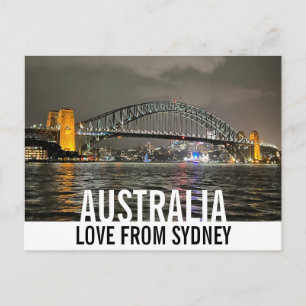 Sydney by Night Liebe aus Australien Postkarte