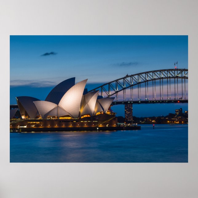 Sydney City at night, Australien Poster (Vorne)