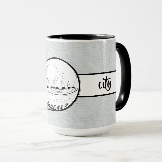 Sydney City Elegant Leinen Ringer 15oz Tasse (VorderseiteRechts)