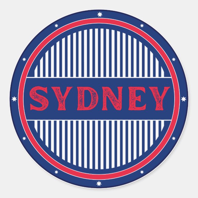 Sydney City Pride Emblem – Australian Identity Runder Aufkleber (Vorderseite)