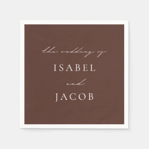 SYDNEY Espresso Brown Minimal Wedding Serviette