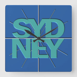 Sydney Finance Timezone Wall Clock Quadratische Wanduhr