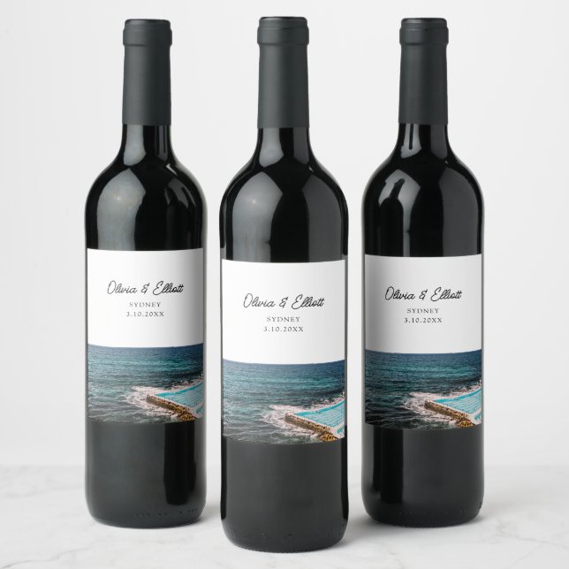 Sydney Gastgeschenk Hochzeit Personalisiert Wine L Weinetikett (Flaschen)