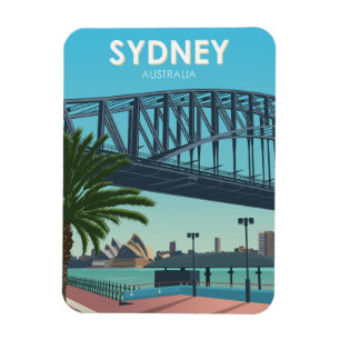 Sydney Hafen Australien Vintage Reise Magnet