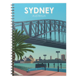 Sydney Hafen Australien Vintage Reise Notizblock
