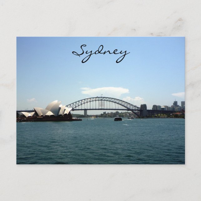 Sydney-Hafen blau Postkarte (Vorderseite)