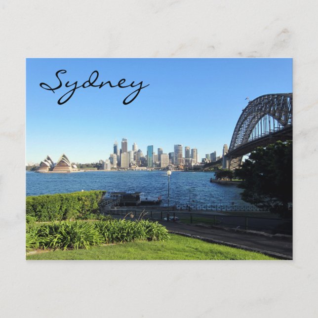 Sydney-Hafen blau Postkarte (Vorderseite)