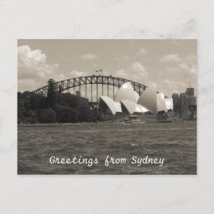 Sydney-Hafen grau Postkarte