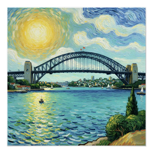 Sydney Harbor Bridge bathed in sunlight Poster (Vorderseite)