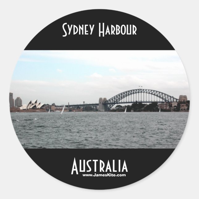 Sydney Harbor Runder Aufkleber (Vorderseite)